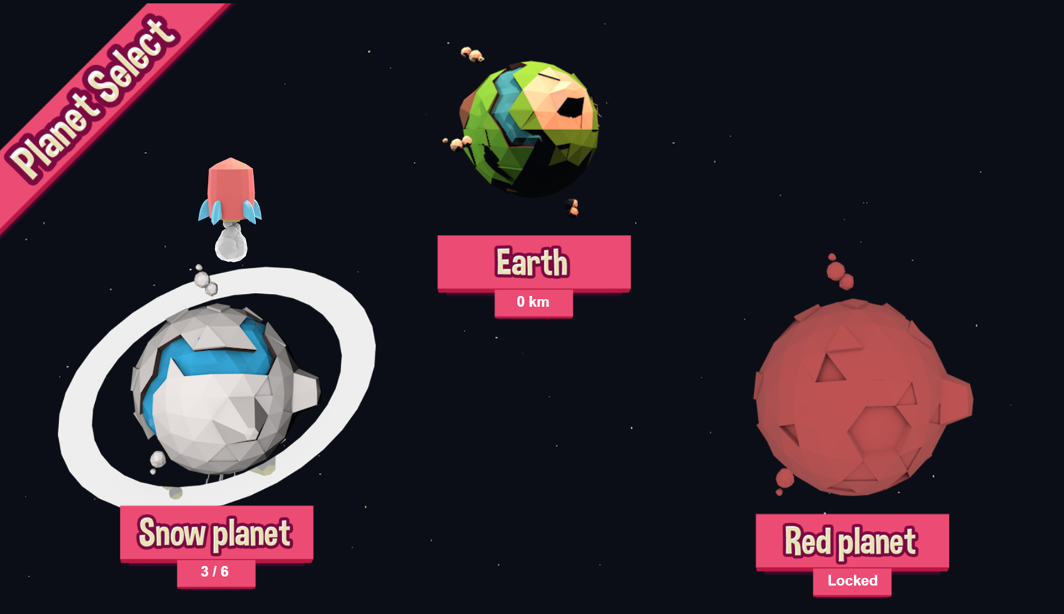 Dr Rocket Game Planet Select Screenshot.