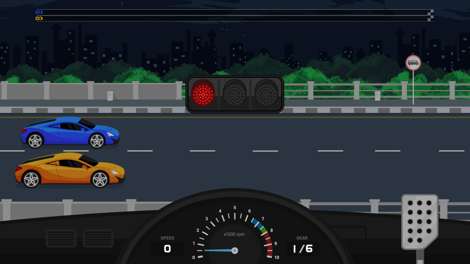 Drag Racing Game Countdown Light Screenshot.