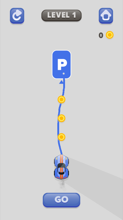 Draw Parking Game Level Play Screenshot.