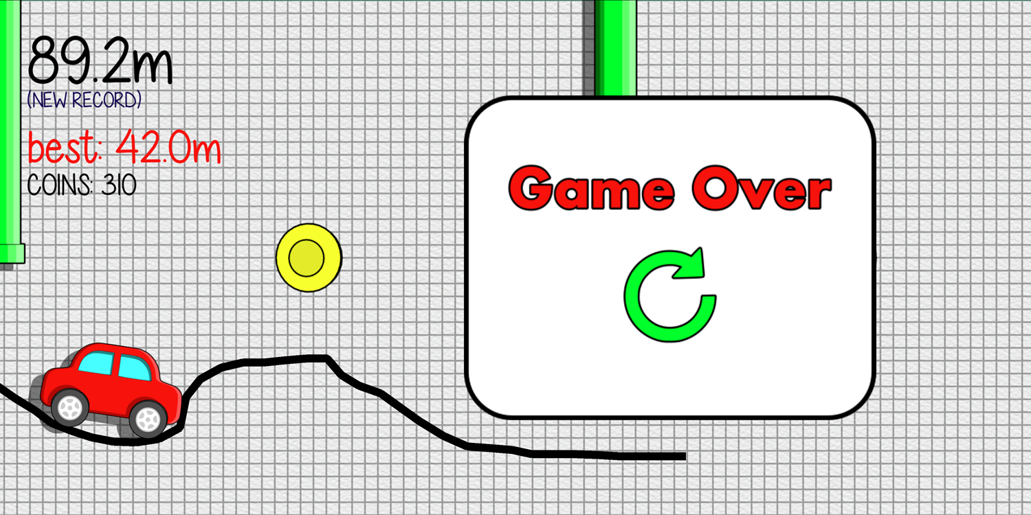 Draw the Hill Game Over Screen Screenshot.