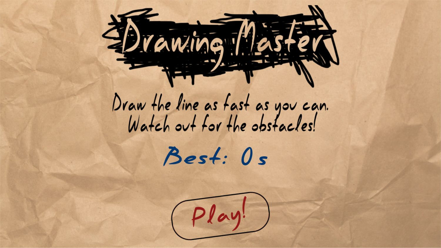 Drawing Master Game Welcome Screen Screenshot.