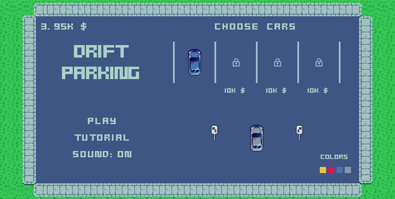 Drift Parking Game Welcome Screen Screenshot.