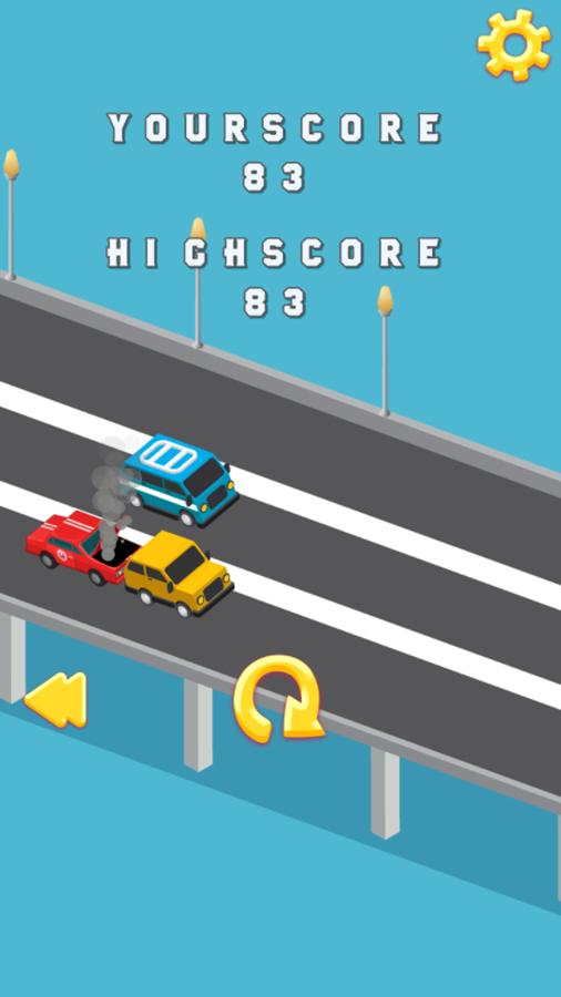 Driver Highway Game Over Screenshot.