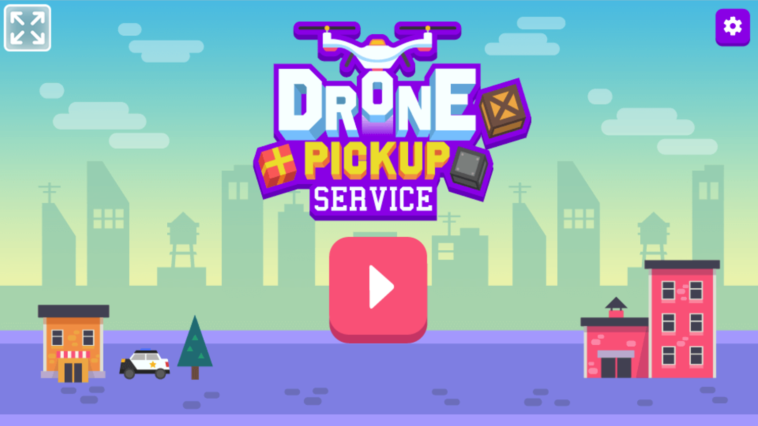 Drone Pickup Service Game Welcome Screen Screenshot.