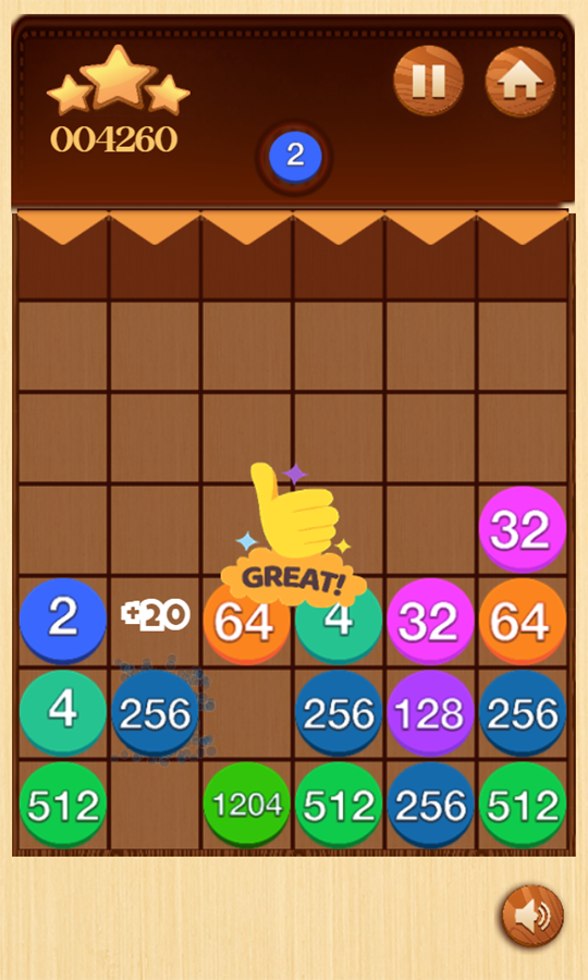 Drops Number 2048 Game Play Screenshot.