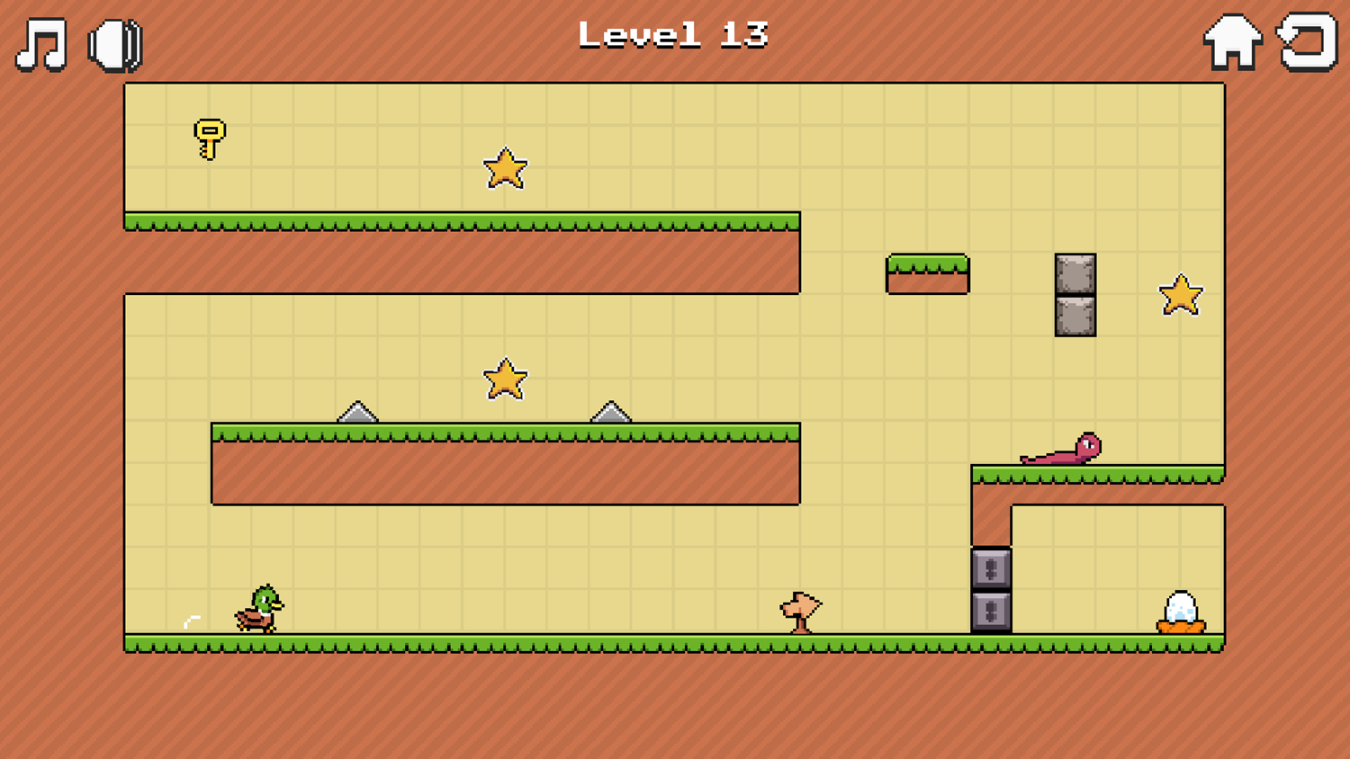Duck Auto Run Game Level With a Key Screenshot.