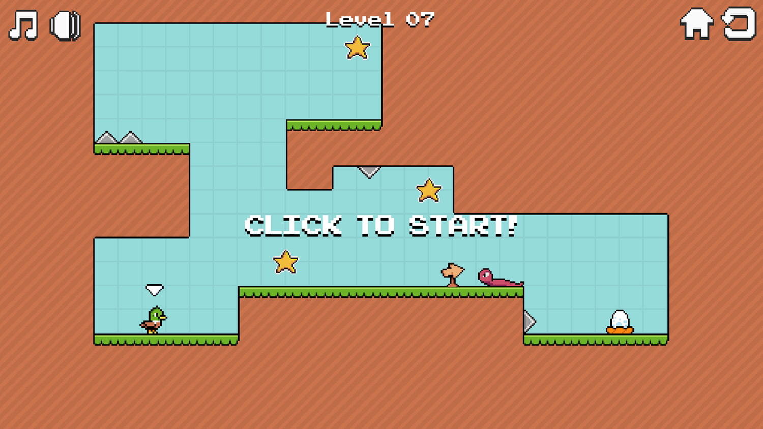 Duck Auto Run Game Level With a Snake Screenshot.