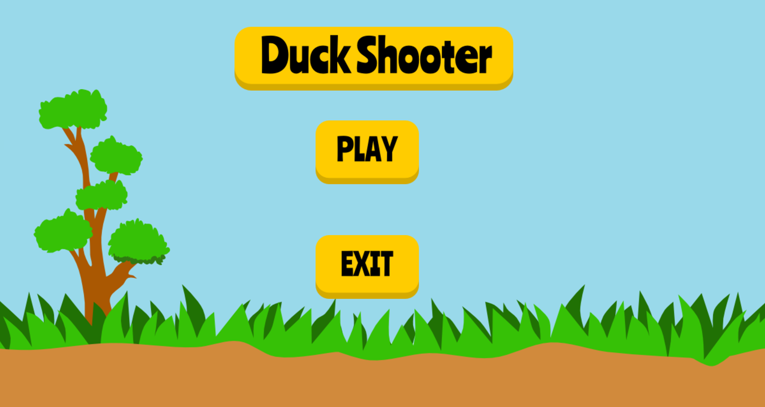 Duck Shooter Game Welcome Screen Screenshot.