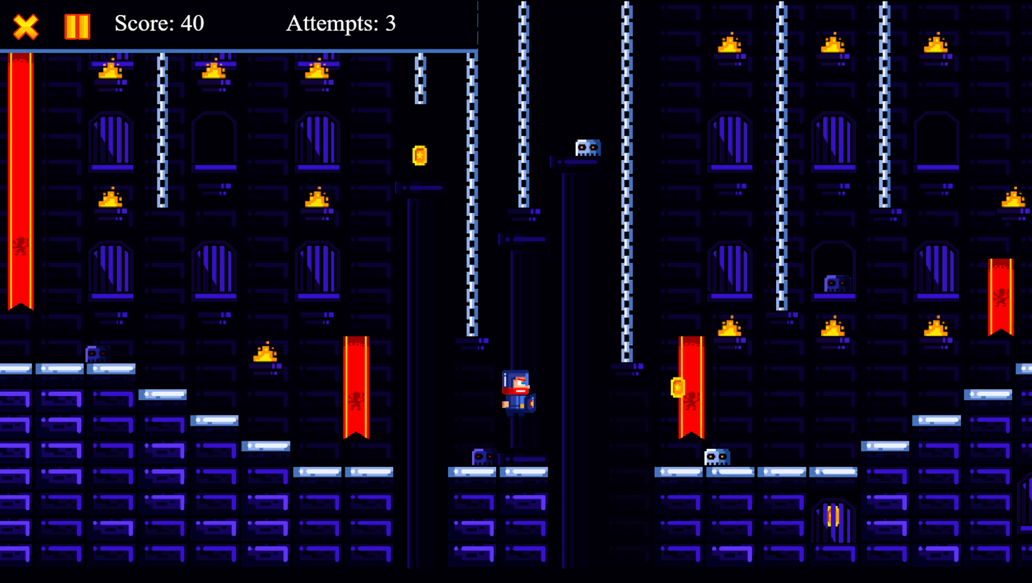 Dungeon Platformer Game Play Screenshot.