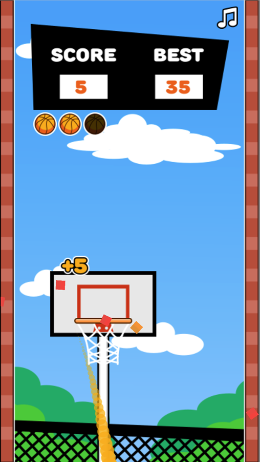 Dunk Fall Game Ricochet Shot Made Screenshot.