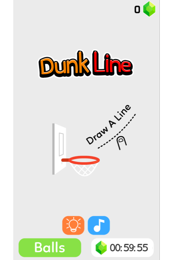 Dunk Line Game Welcome Screenshot.