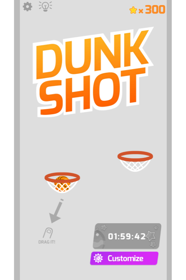 Dunk Shot Game Welcome Screenshot.