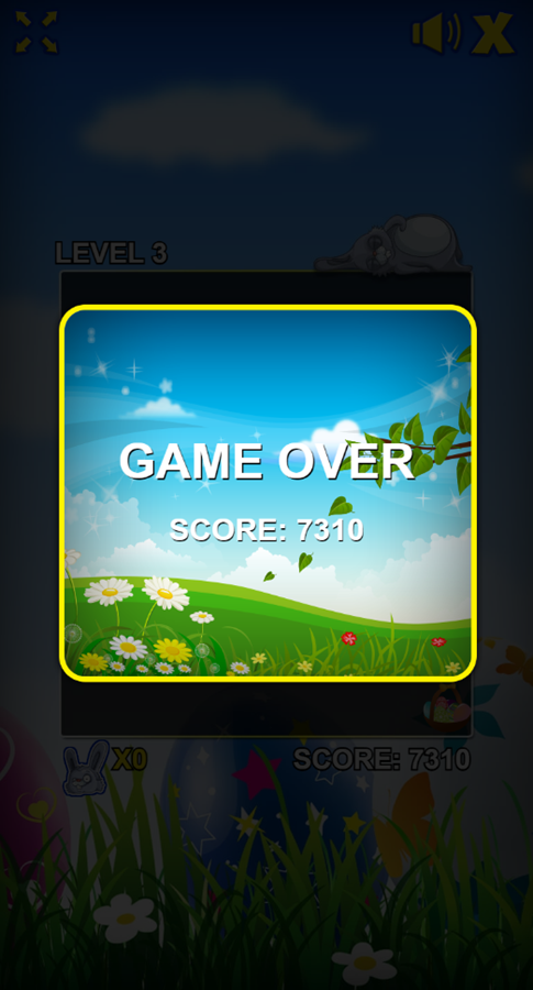 Easter Breaker Game Over Screenshot.