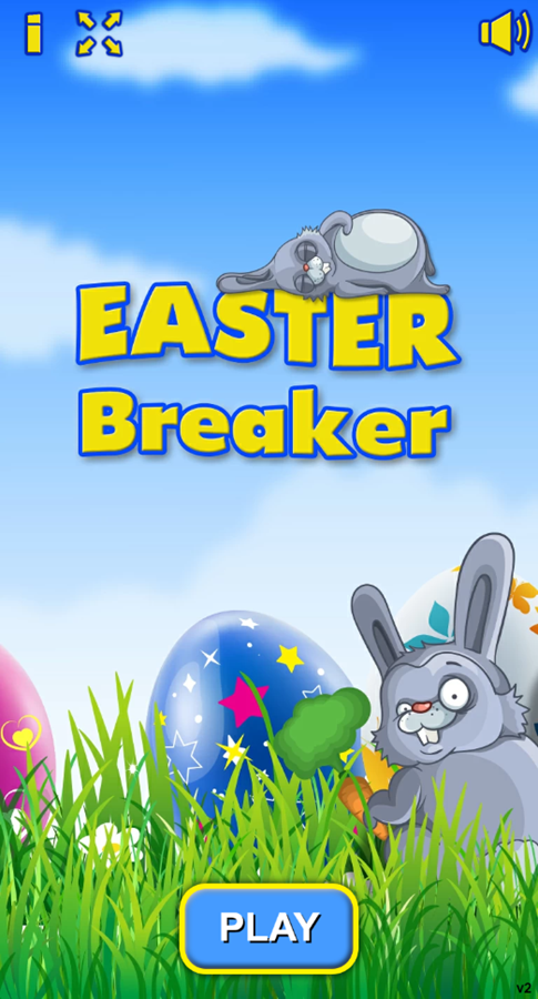 Easter Breaker Game Welcome Screen Screenshot.