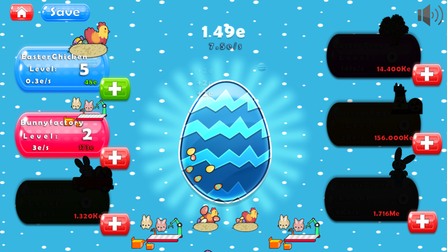 Easter Clicker Game Bunny Factory Unlocked Screenshot.
