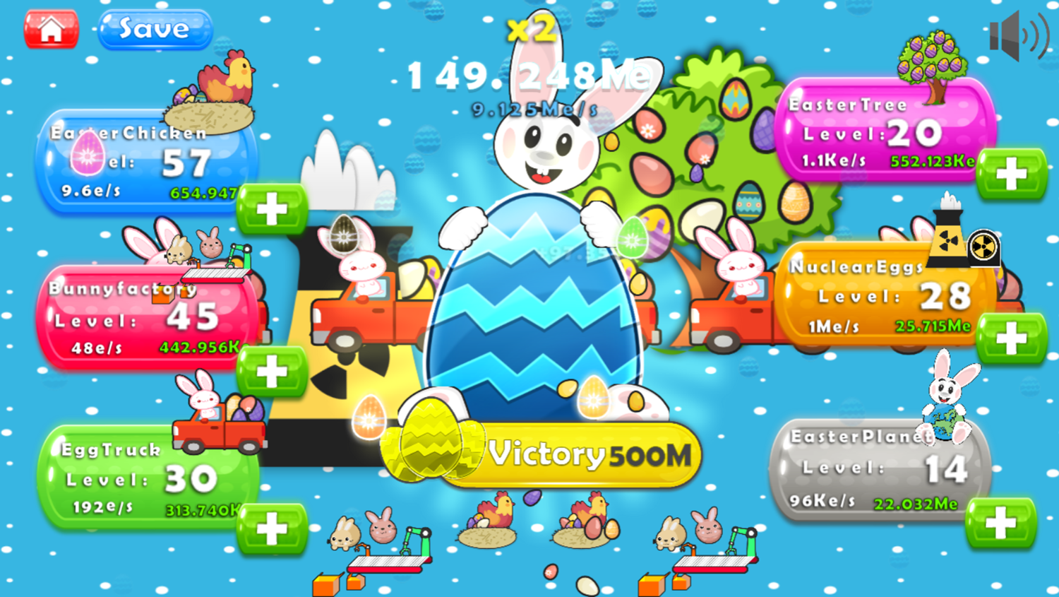 Easter Clicker Game Victory Button Shown Screenshot.