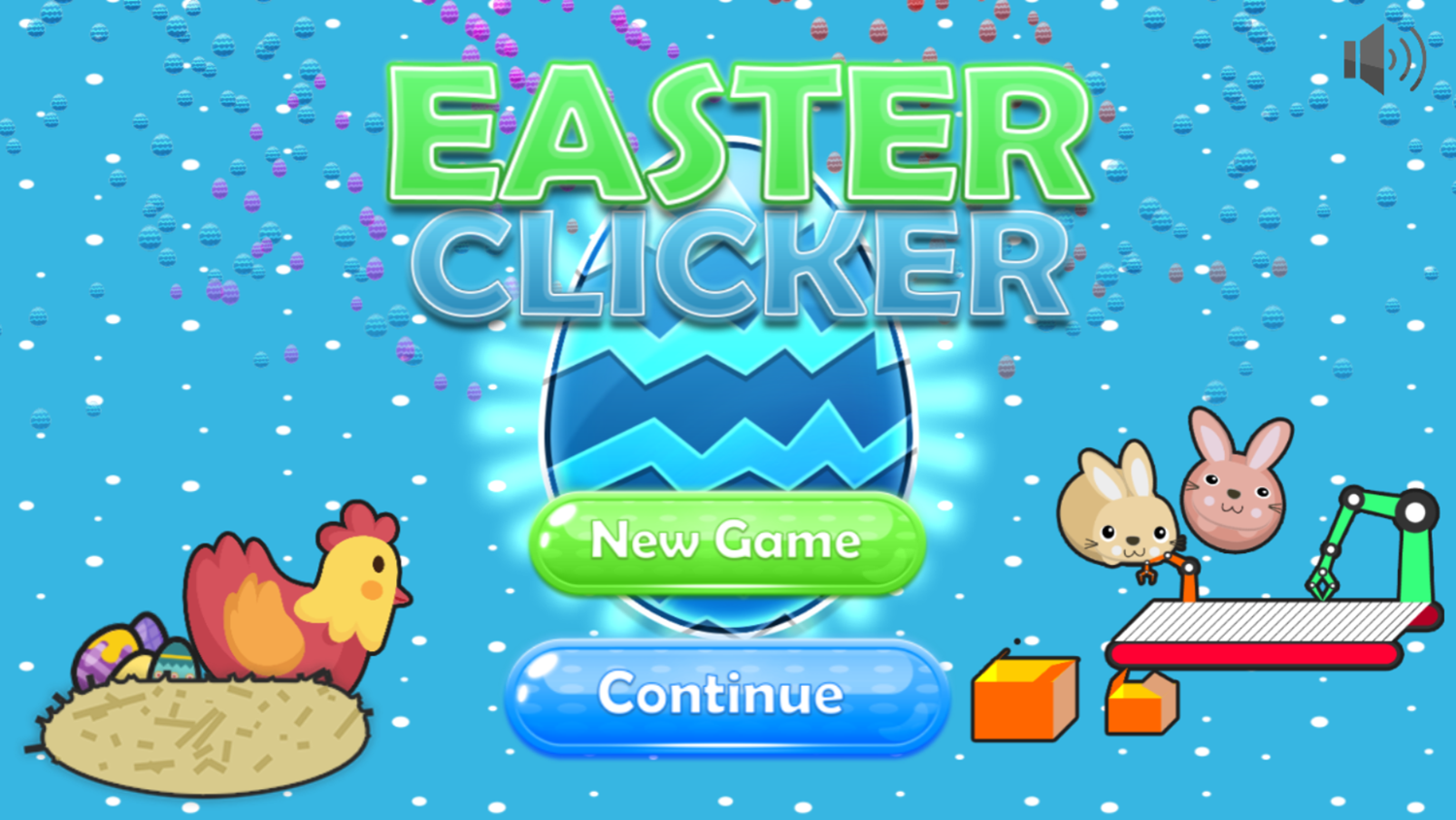 Easter Clicker Game Welcome Screen Screenshot.