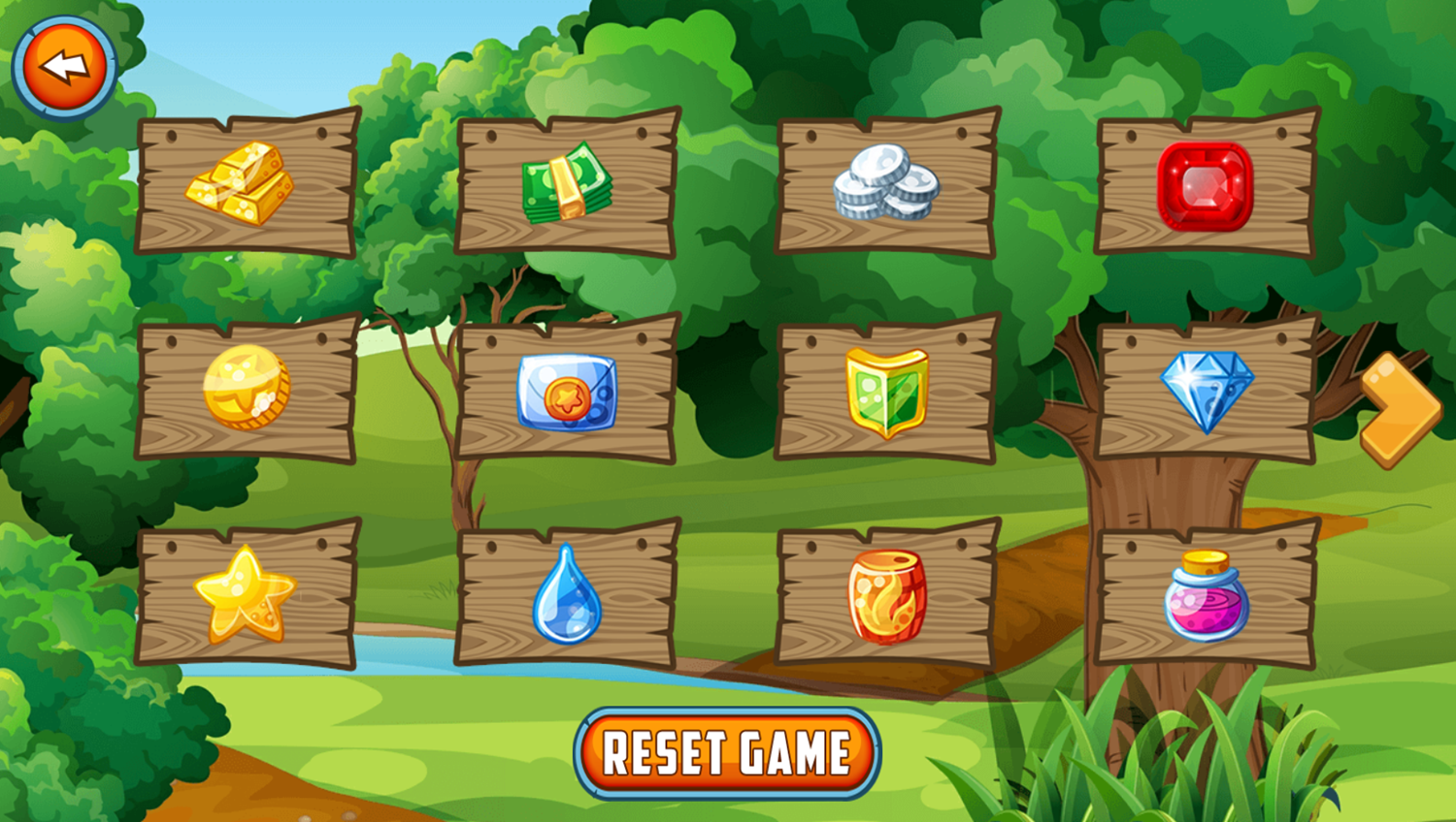 Easter Hidden Stars Reset Game Screen Screenshot.