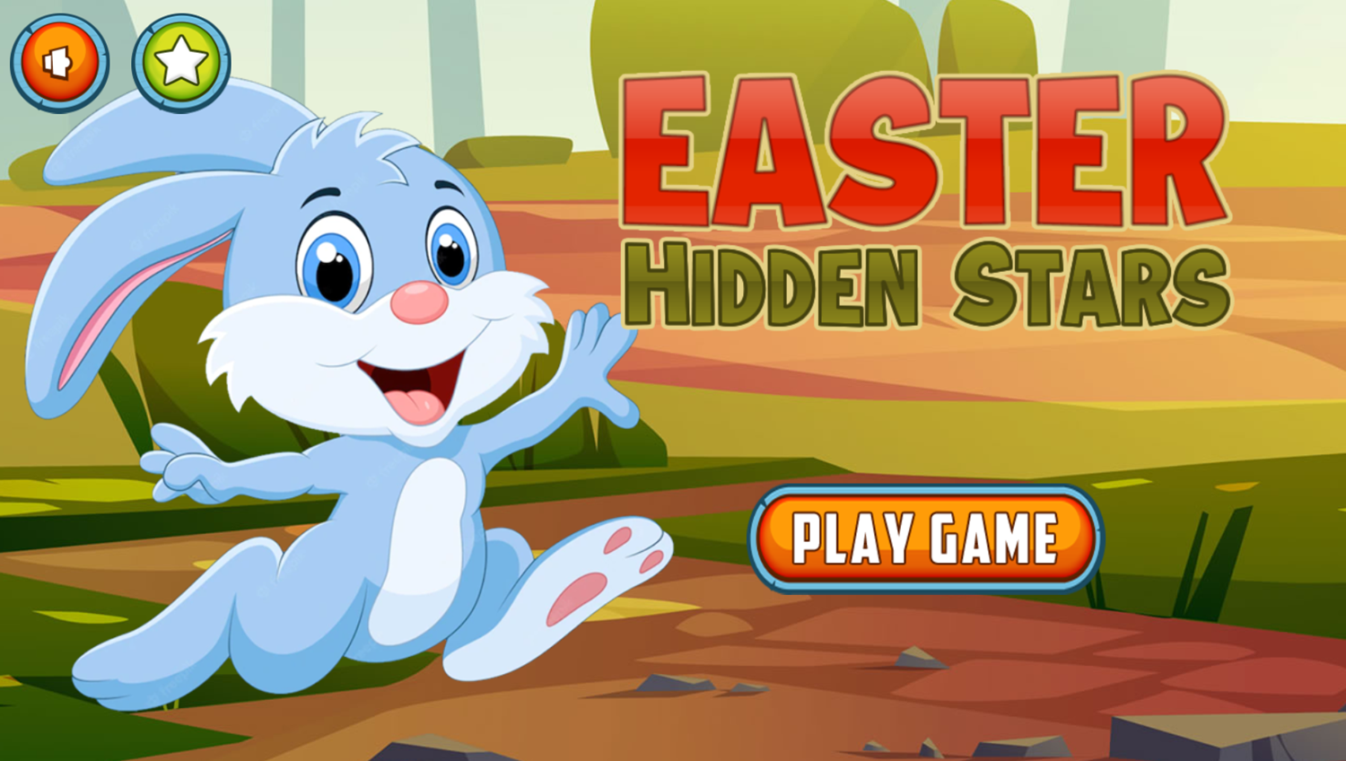 Easter Hidden Stars Game Welcome Screen Screenshot.