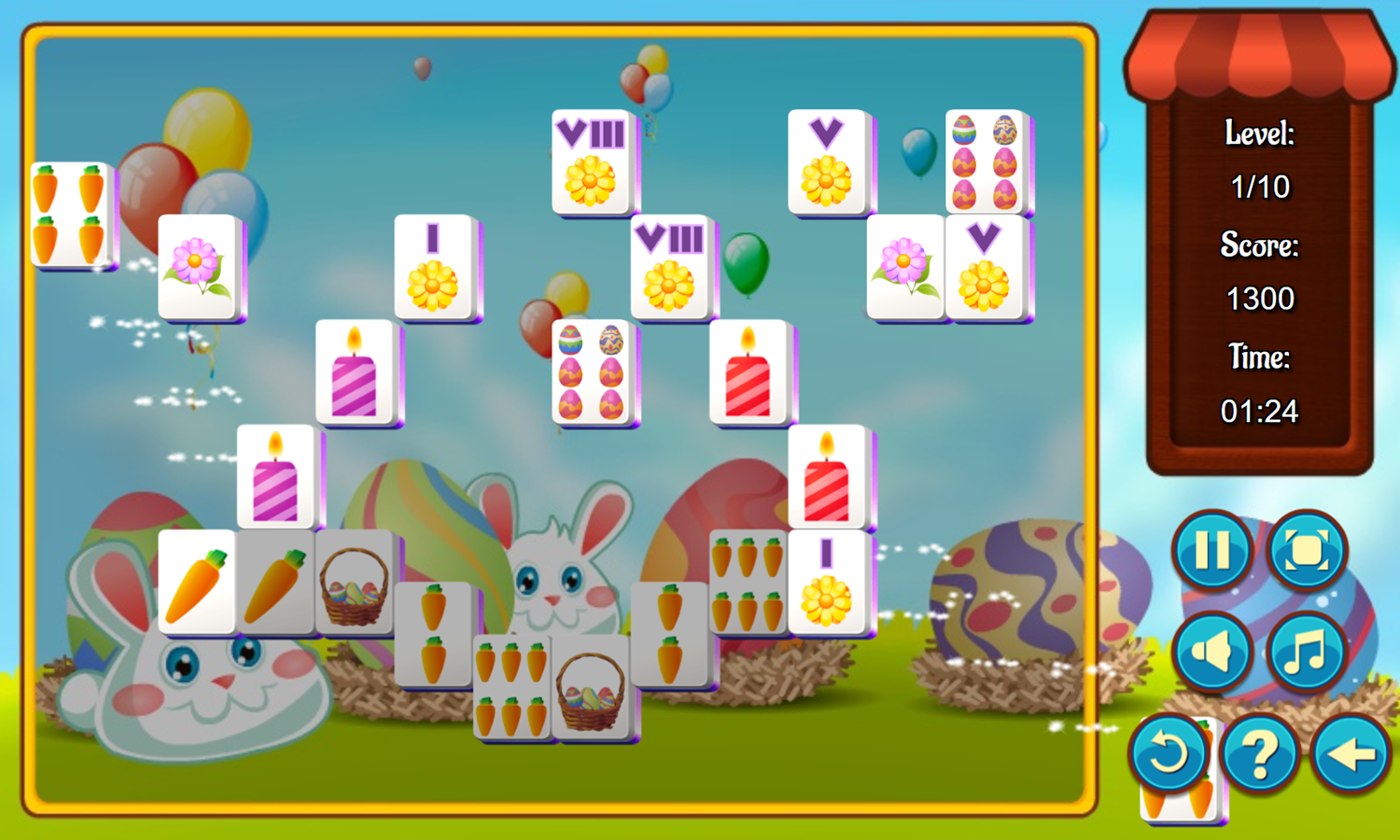 Easter Mahjongg Game Play Screenshot.