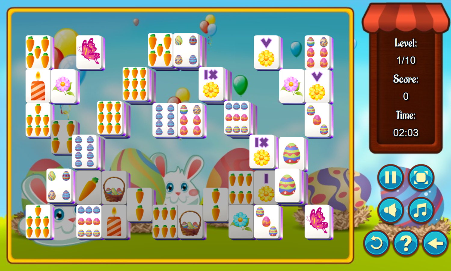 Easter Mahjongg Game Start Screenshot.