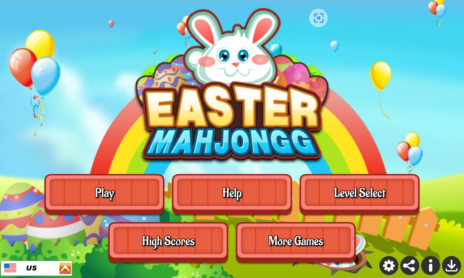 Easter Mahjongg Game Welcome Screen Screenshot.