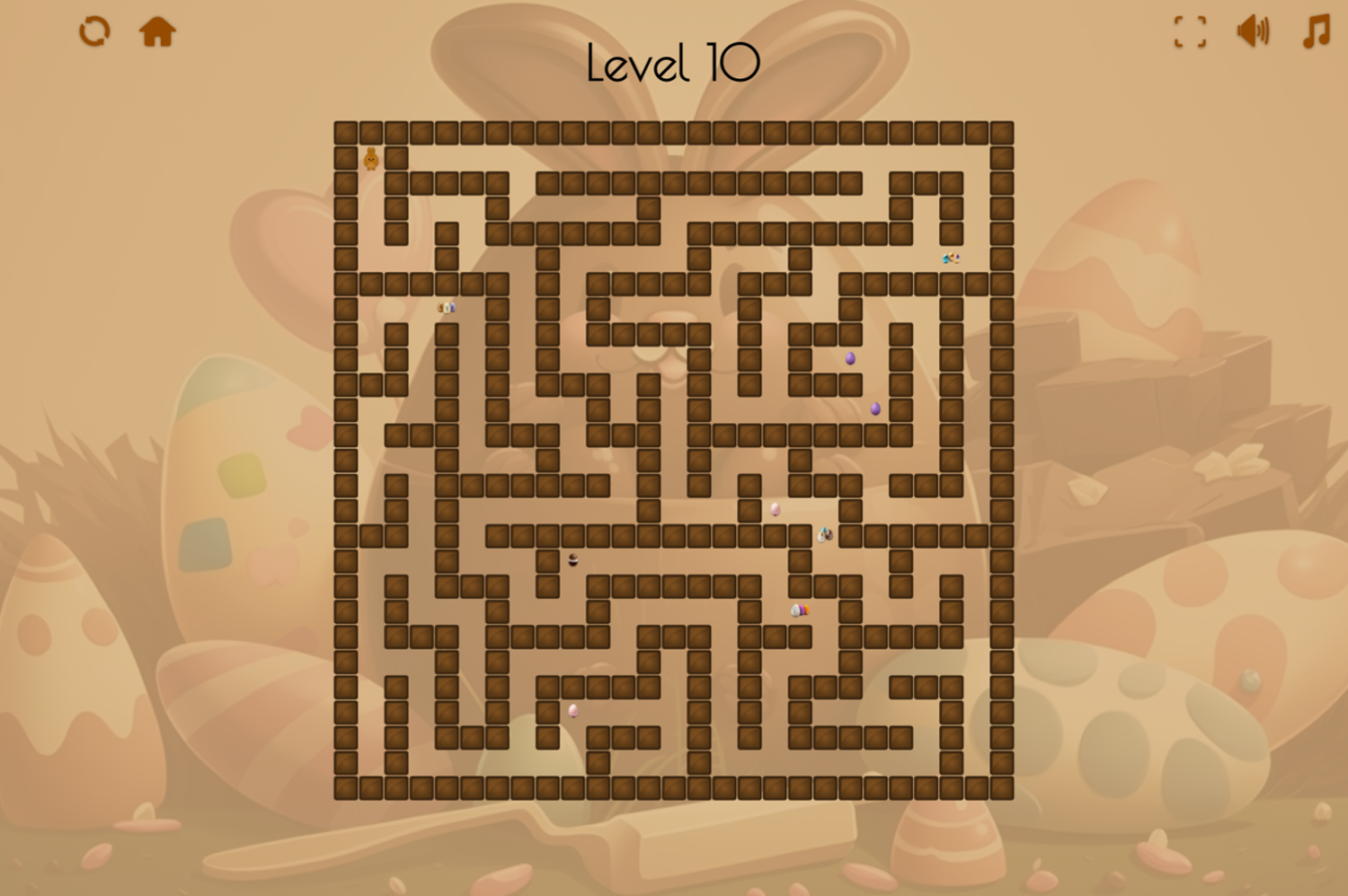 Easter Maze Game Final Level Screenshot.