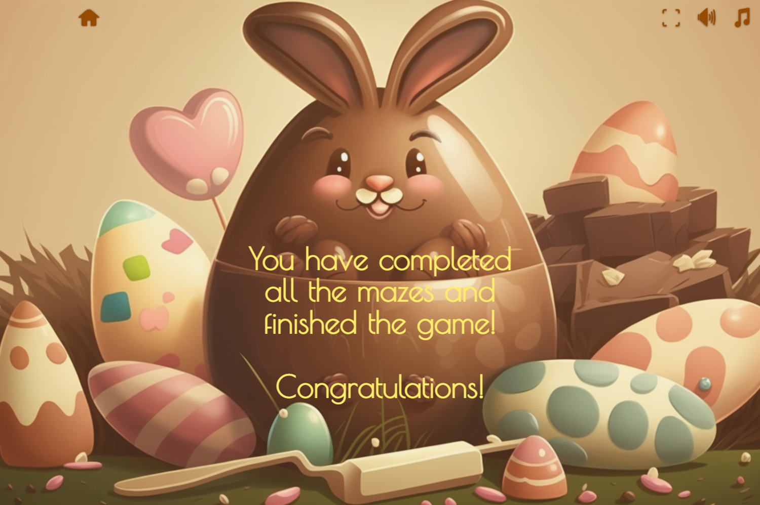Easter Maze Game Complete Screenshot.