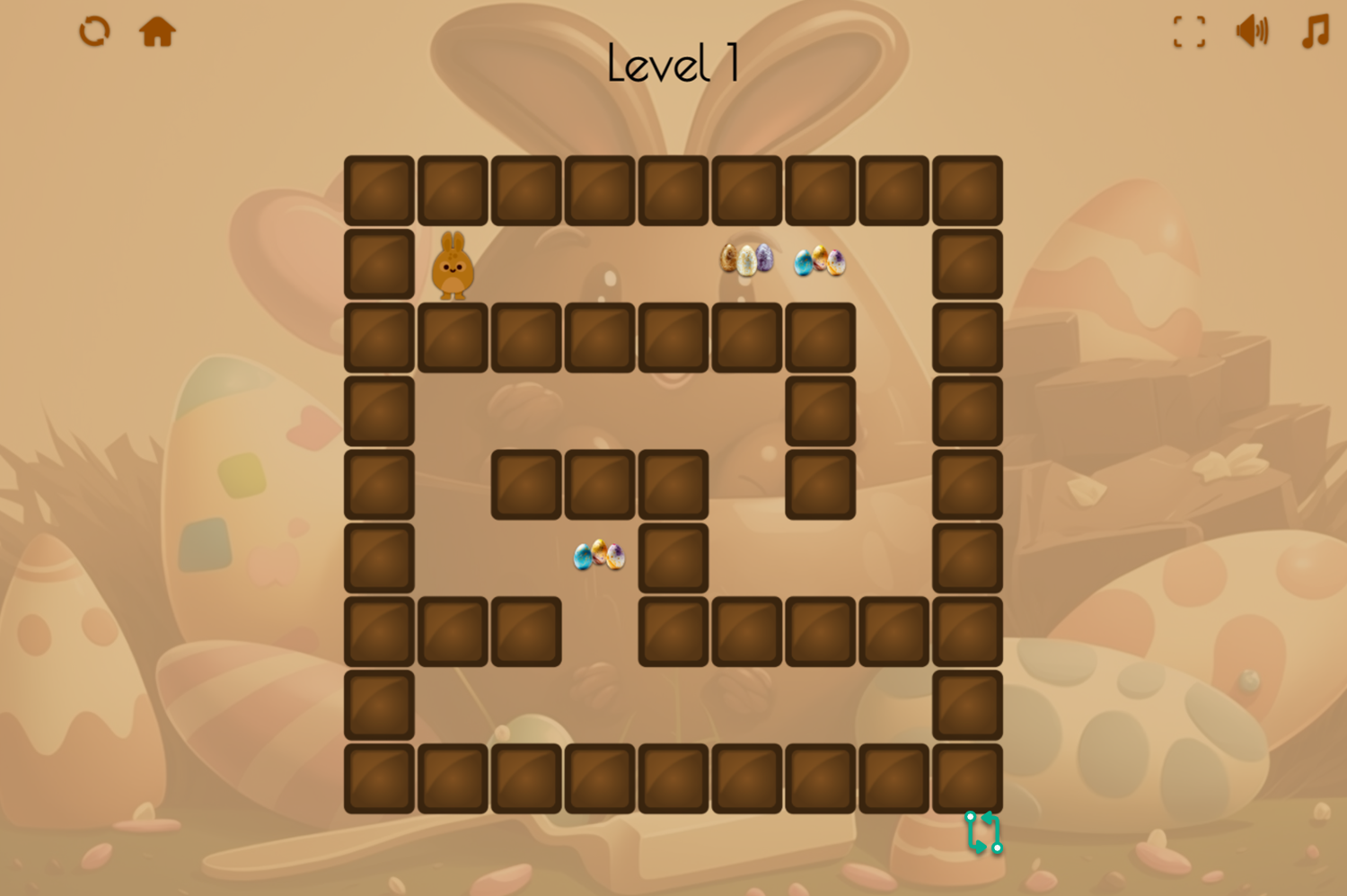 Easter Maze Game Level Start Screenshot.