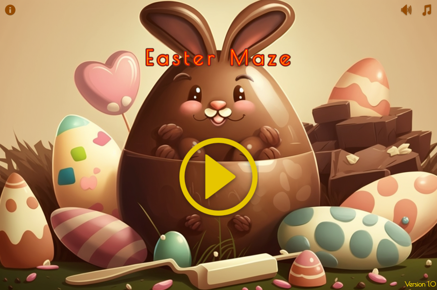 Easter Maze Game Welcome Screen Screenshot.