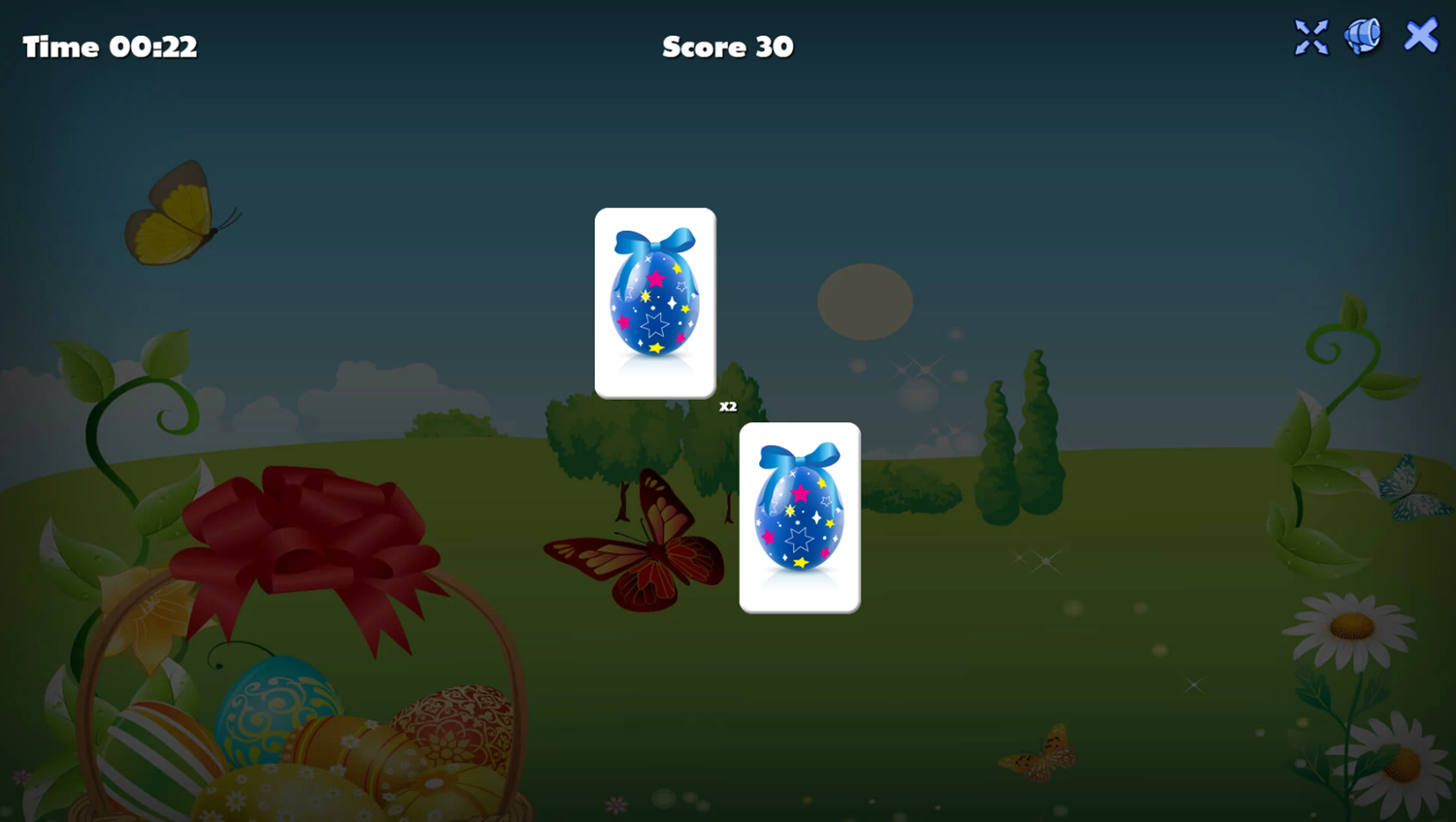 Easter Memory Game Level Play Screenshot.