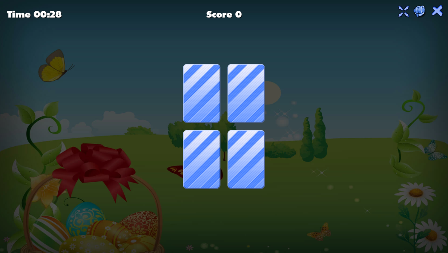 Easter Memory Game Level Start Screenshot.