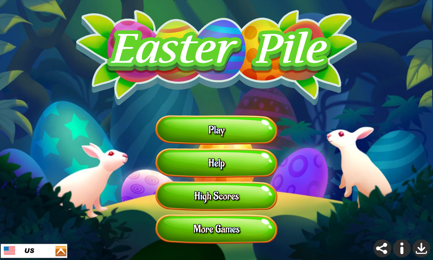 Easter Pile Game Welcome Screen Screenshot.