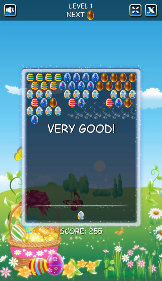 Easter Shooter Game Level Play Screenshot.