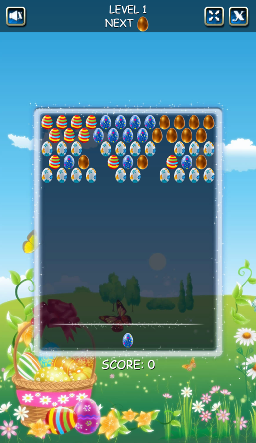 Easter Shooter Game Level Start Screenshot.