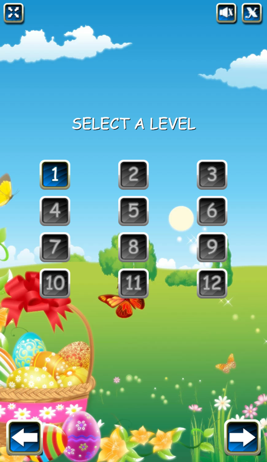 Easter Shooter Game Select Level Screenshot.