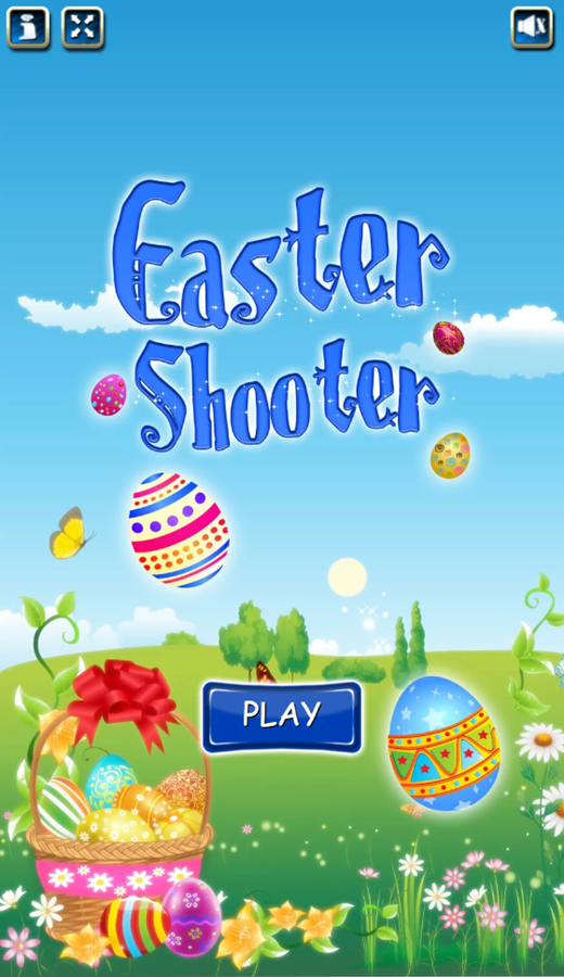 Easter Shooter Game Welcome Screen Screenshot.