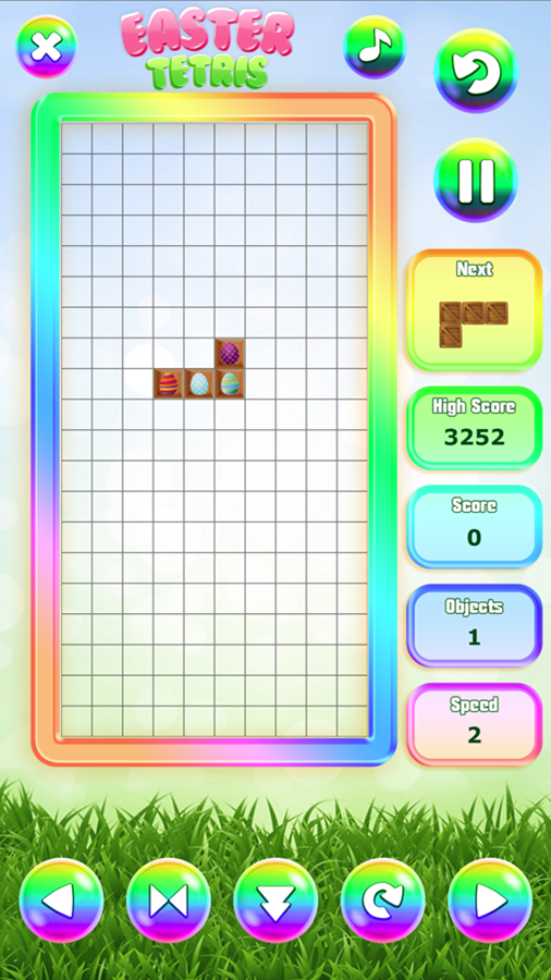 Easter Tetris Game Screenshot.