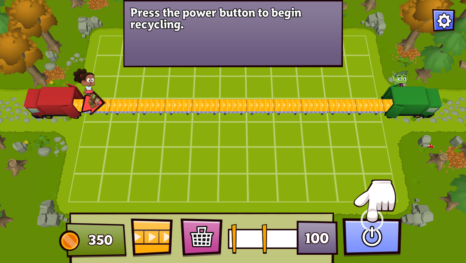 Eco Empire Game Begin Recycling Screenshot.