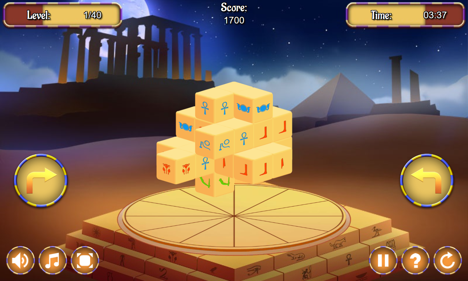 Egypt Mahjong Triple Dimensions Game Level Progress Screenshot.