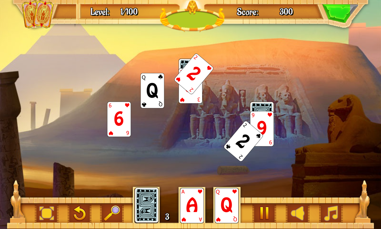 Egypt Solitaire Game Level Play Screenshot.