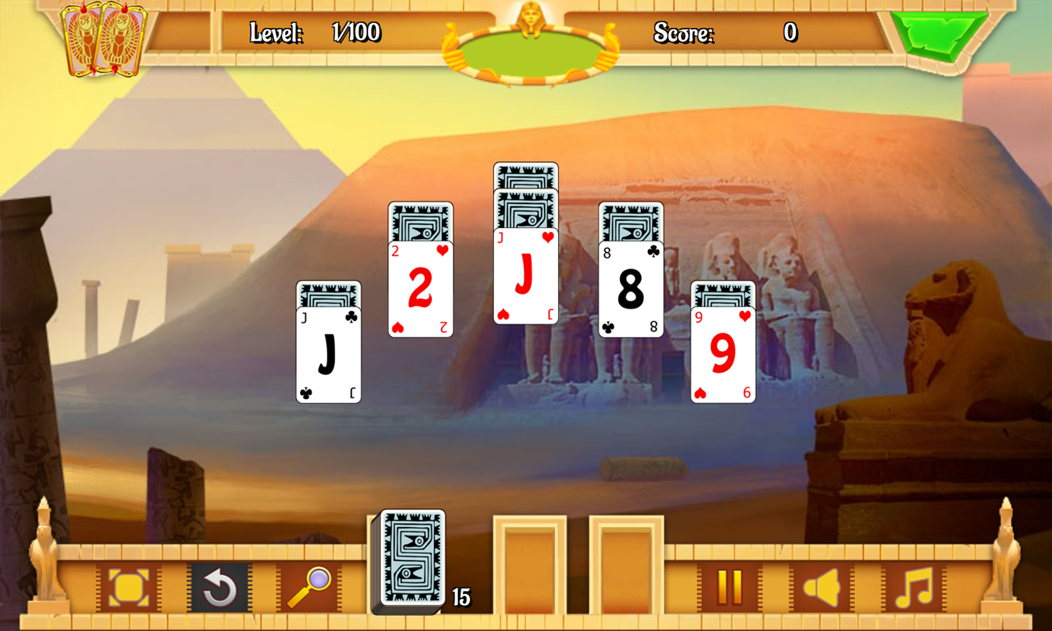 Egypt Solitaire Game Level Start Screenshot.