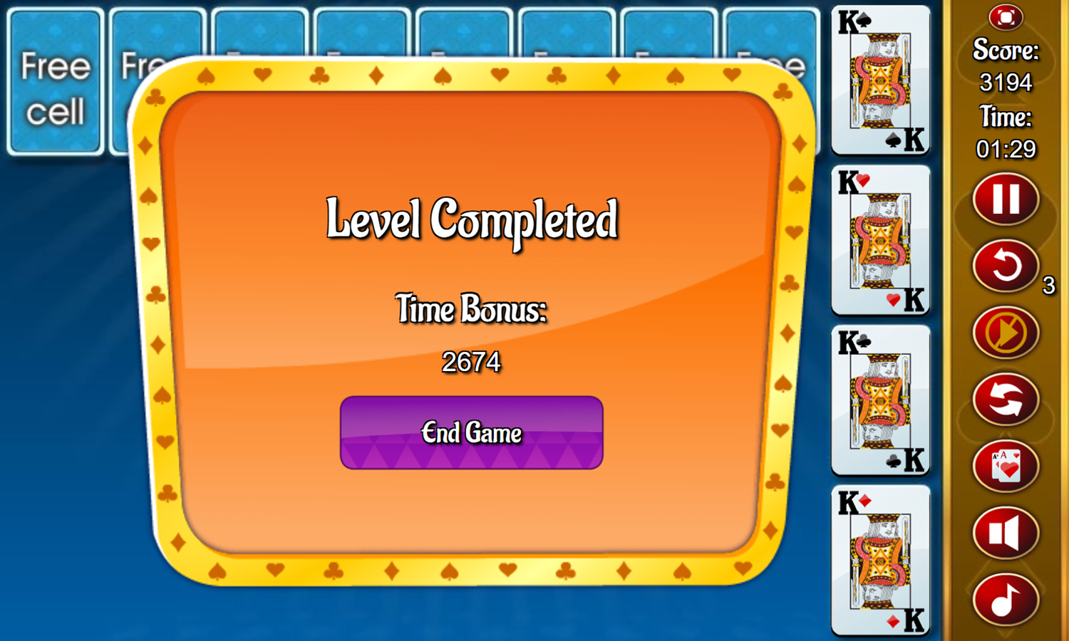 Eight Off Game Level Completed Screenshot.