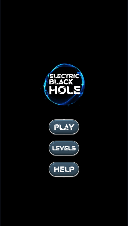 Electric Black Hole Game Welcome Screen Screenshot.