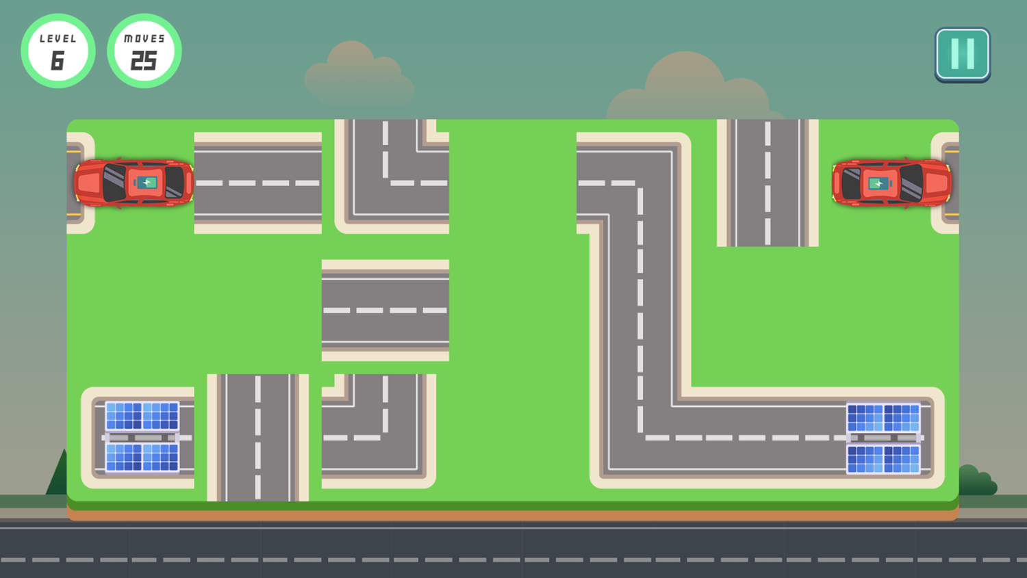 Electric Vehicle Charging Game Level With Two Loops Screenshot.