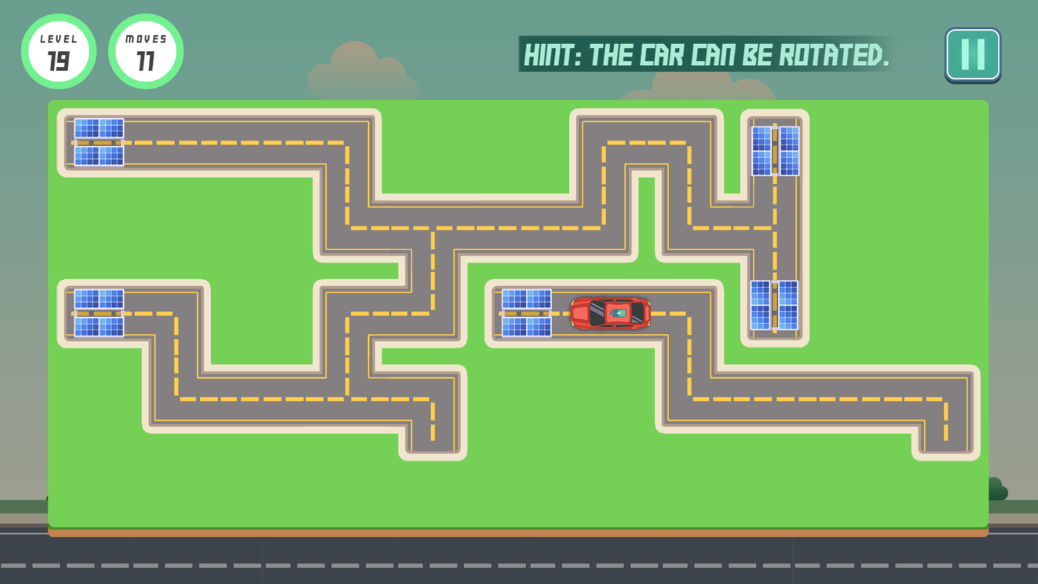 Electric Vehicle Charging Game Level With Two Paths Screenshot.