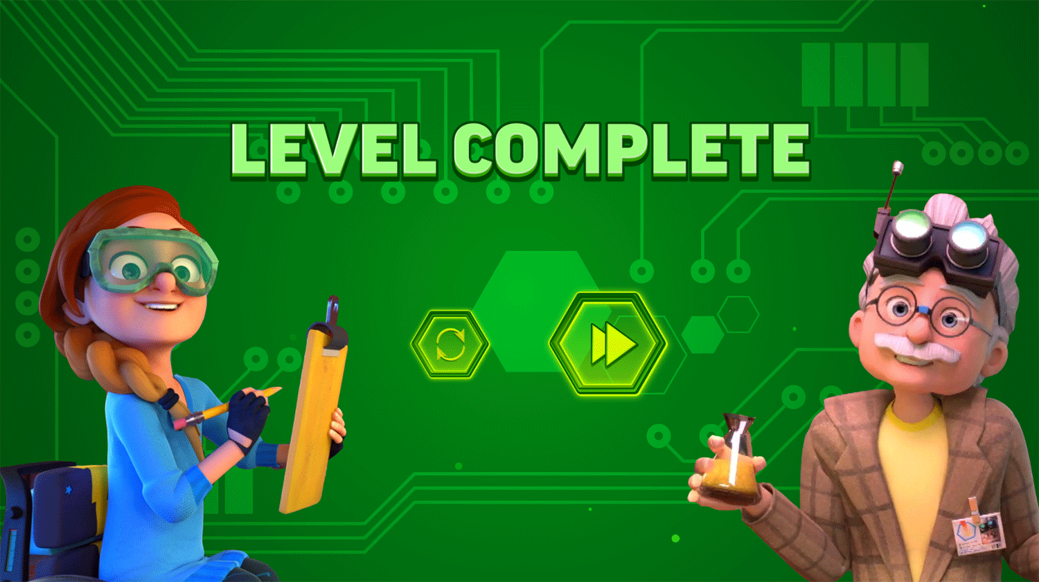 Electrio Game Level Complete Screenshot.