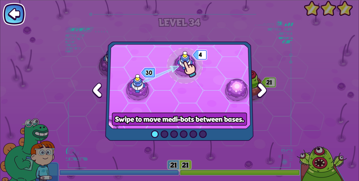 Elliot From Earth Bug Off Game Move Medi-Bots Instructions Screen Screenshot.