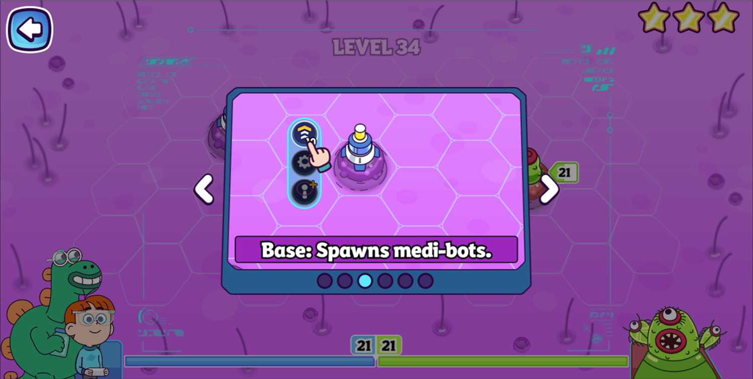 Elliot From Earth Bug Off Game Spawn Medi-Bots Instructions Screen Screenshot.