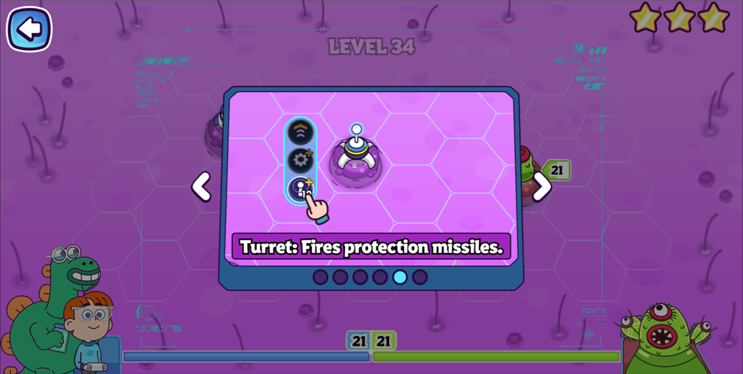 Elliot From Earth Bug Off Game Turret Instructions Screen Screenshot.